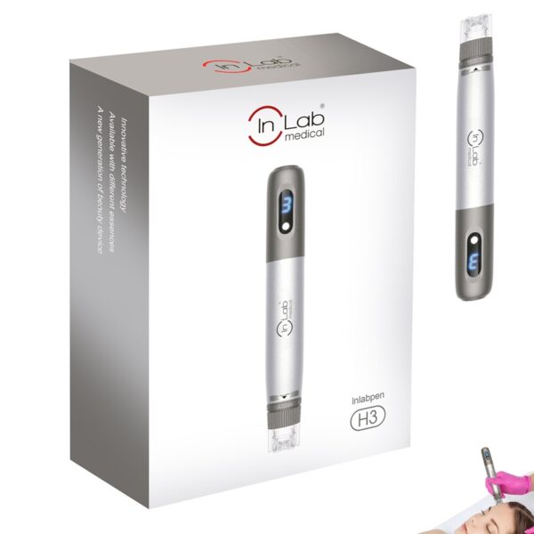 Dispozitiv pentru microneedling cu acumulator si cartus cu rezervor.